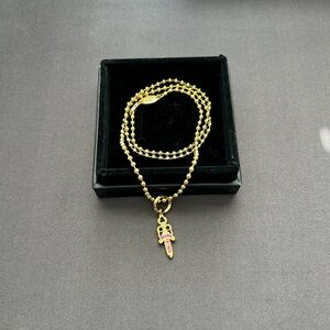 CH Pink and Gold Dagger Necklace